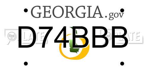 D74BBB Georgia License Plate