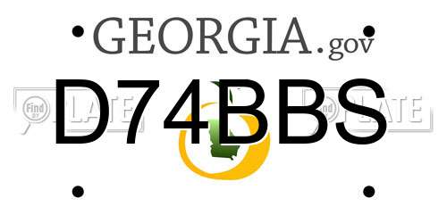 D74BBS Georgia License Plate