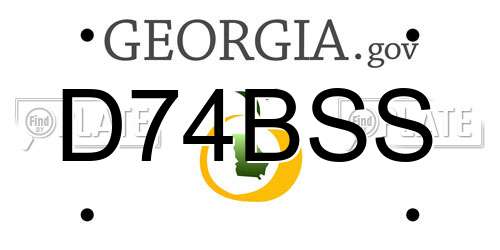 D74BSS Georgia License Plate