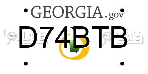D74BTB Georgia License Plate