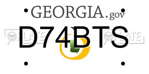 D74BTS Georgia License Plate