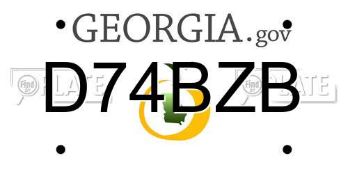 D74BZB Georgia License Plate