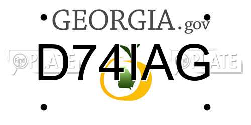 D74IAG Georgia License Plate