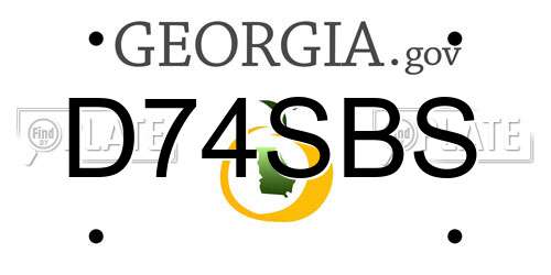 D74SBS Georgia License Plate