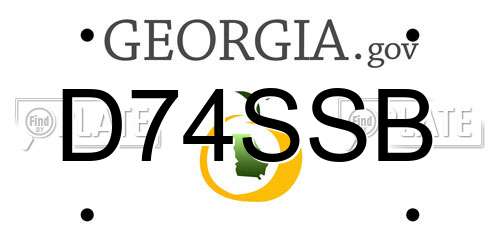 D74SSB Georgia License Plate
