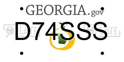 D74SSS Georgia License Plate