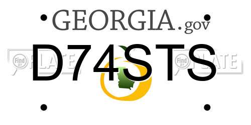 D74STS Georgia License Plate