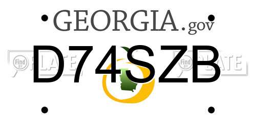 D74SZB Georgia License Plate