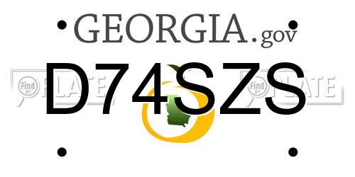 D74SZS Georgia License Plate