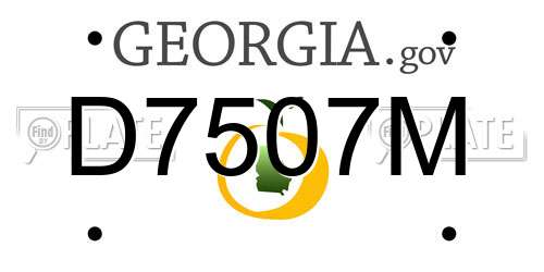 D7507M Georgia License Plate