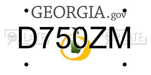 D750ZM Georgia License Plate