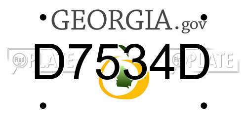 D7534D Georgia License Plate