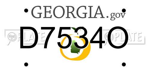 D7534O Georgia License Plate