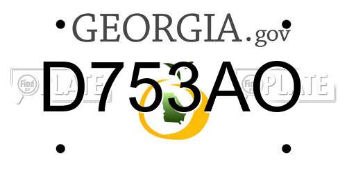 D753AO Georgia License Plate
