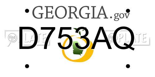 D753AQ Georgia License Plate