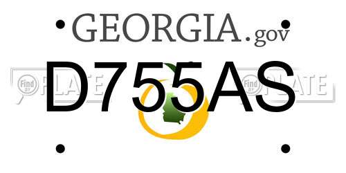 D755AS Georgia License Plate
