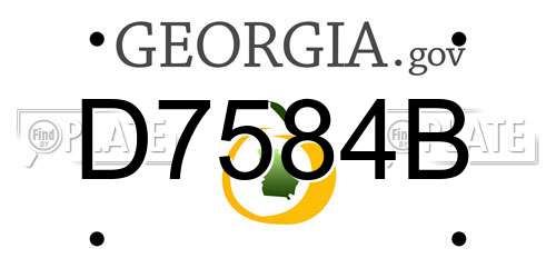 D7584B Georgia License Plate