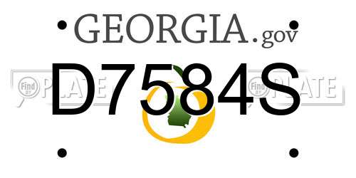 D7584S Georgia License Plate