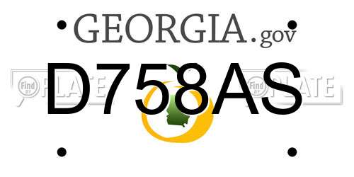 D758AS Georgia License Plate