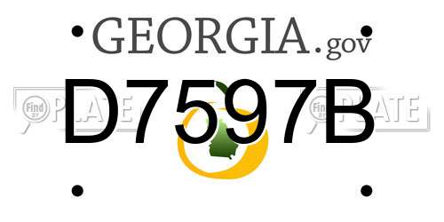 D7597B Georgia License Plate