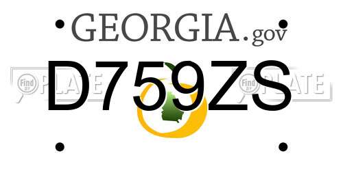 D759ZS Georgia License Plate