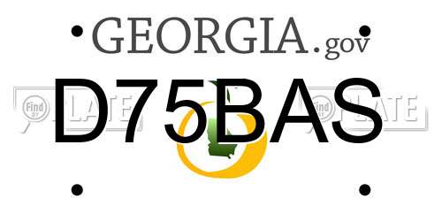 D75BAS Georgia License Plate