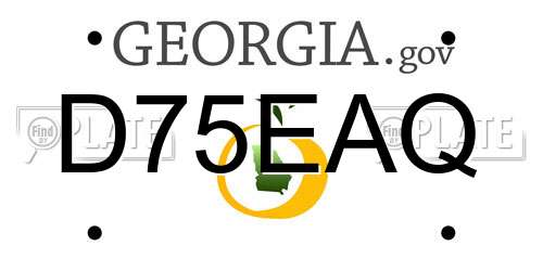 D75EAQ Georgia License Plate