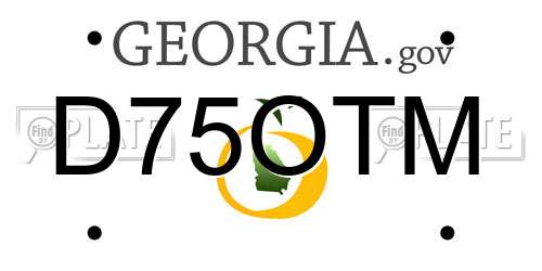D75OTM Georgia License Plate