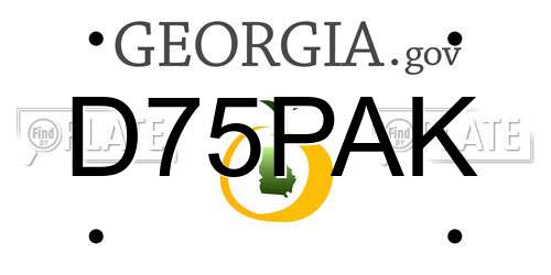 D75PAK Georgia License Plate