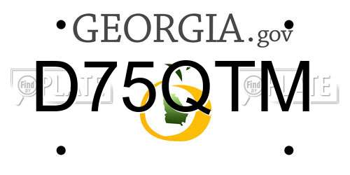 D75QTM Georgia License Plate