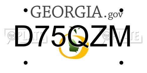 D75QZM Georgia License Plate
