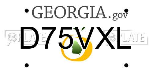 D75VXL Georgia License Plate