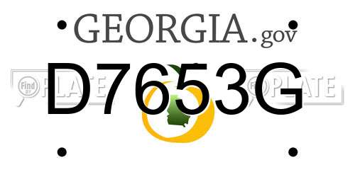 D7653G Georgia License Plate