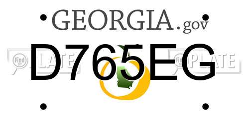 D765EG Georgia License Plate