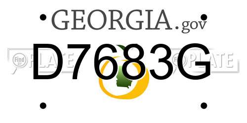 D7683G Georgia License Plate