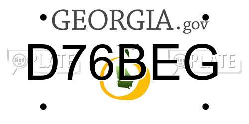 D76BEG Georgia License Plate