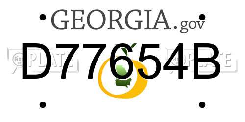 D77654B Georgia License Plate