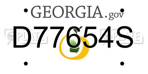 D77654S Georgia License Plate