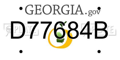 D77684B Georgia License Plate