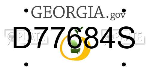 D77684S Georgia License Plate