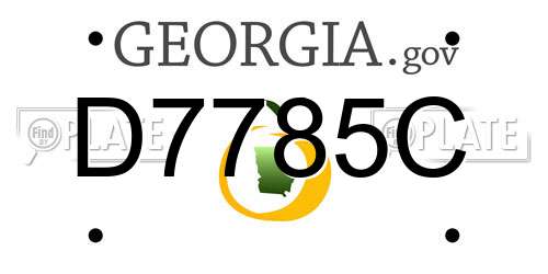 D7785C Georgia License Plate