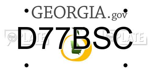 D77BSC Georgia License Plate