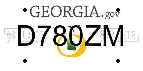 D780ZM Georgia License Plate