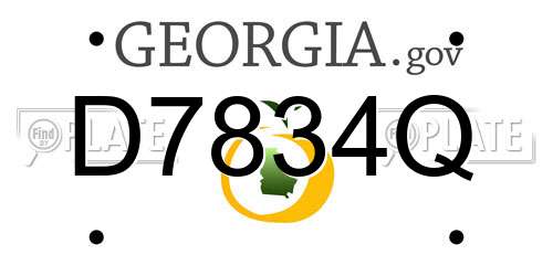 D7834Q Georgia License Plate