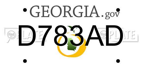 D783AD Georgia License Plate