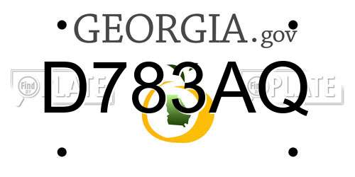 D783AQ Georgia License Plate