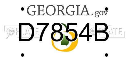 D7854B Georgia License Plate