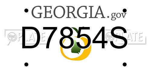 D7854S Georgia License Plate