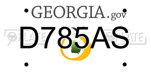 D785AS Georgia License Plate