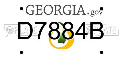 D7884B Georgia License Plate